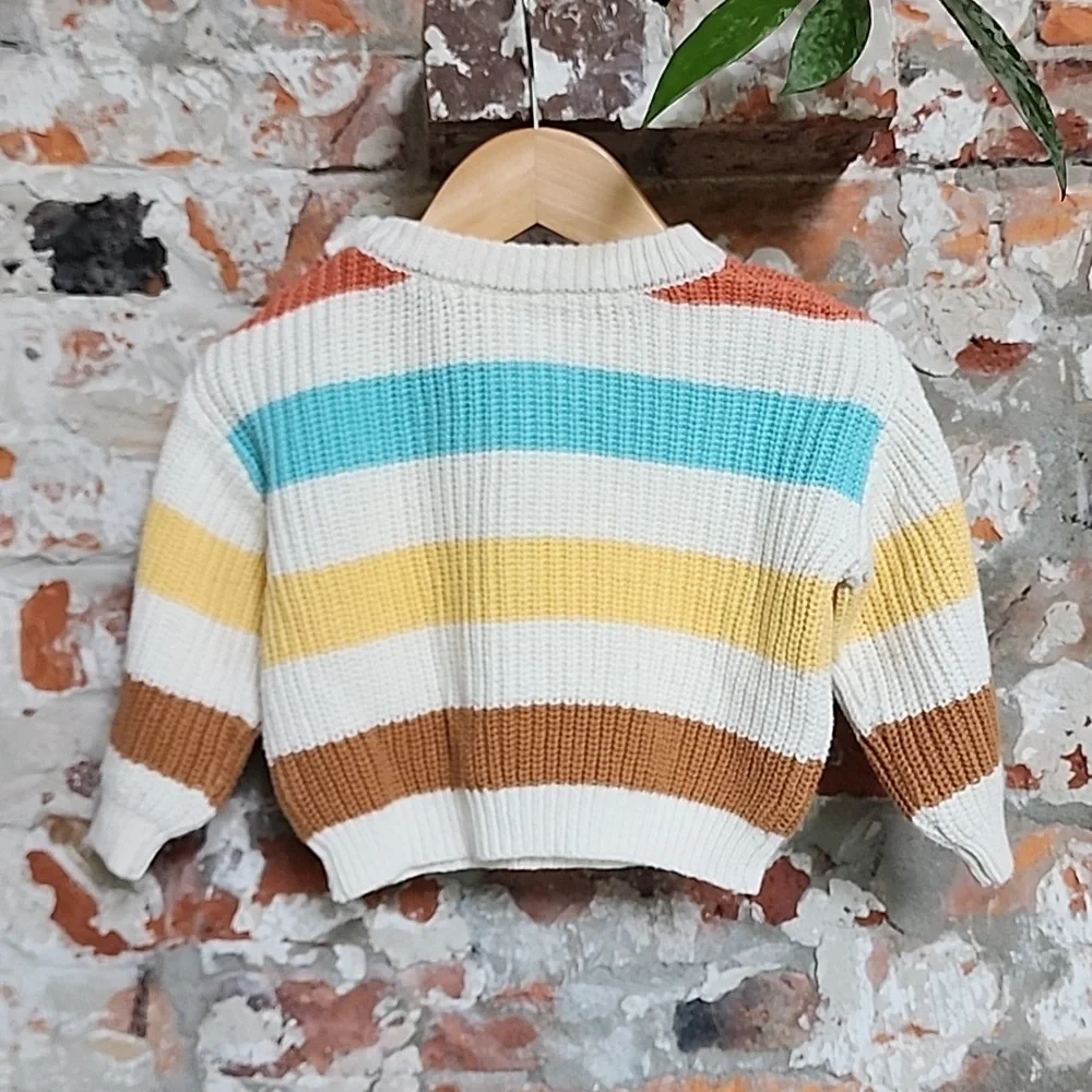 Indigo Striped Cotton Sweater 18-24 M - Picture 3 of 3